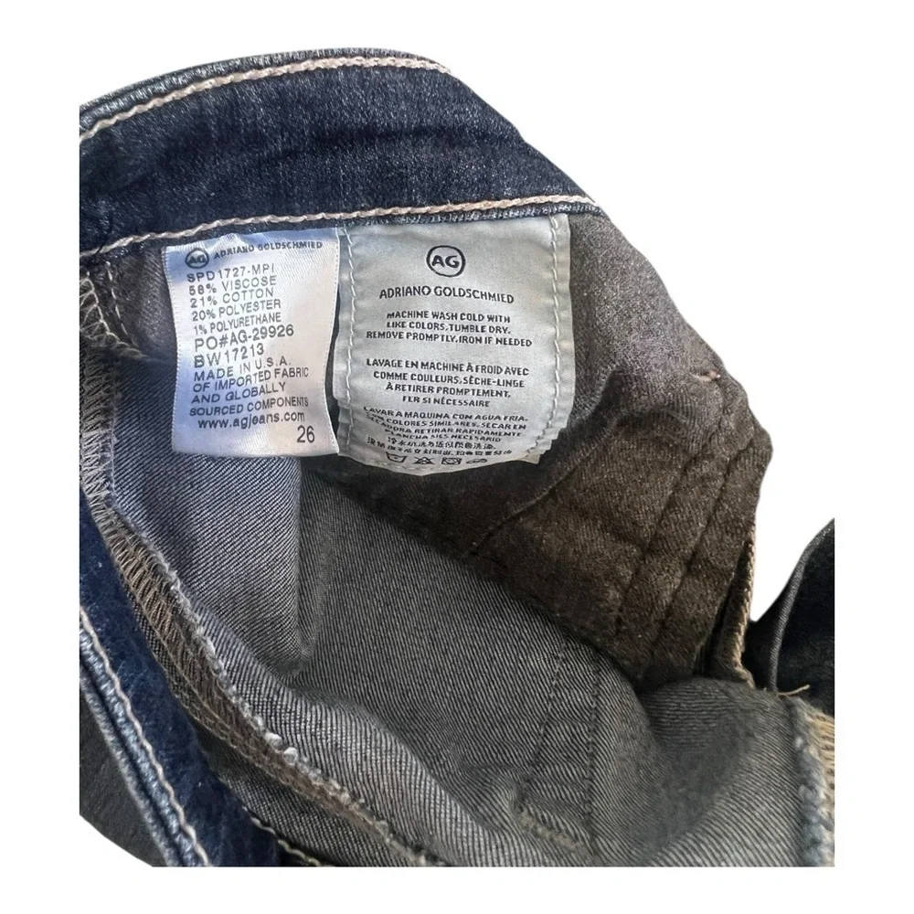 Ag Adriano Goldschmied Dark Blue Denim Stevie capri
